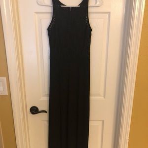 Floor length/2 high slits black dress never worn